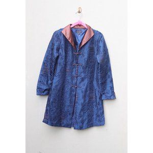 Kimono Style Blue Jacket with embroidered details.